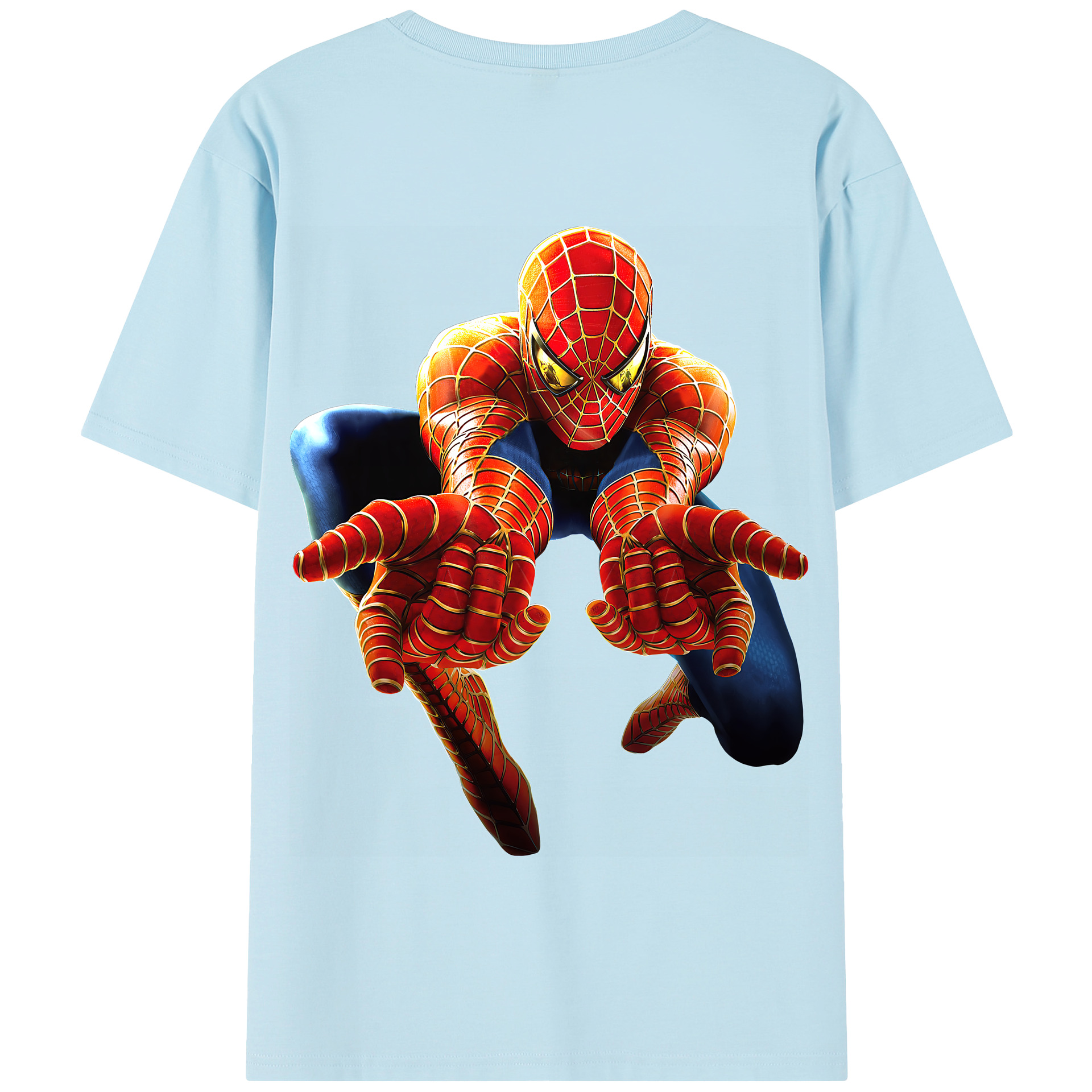 （画像用） Spider Man スパイダーマン 綿100％半袖Tシャツ（背面プリント）